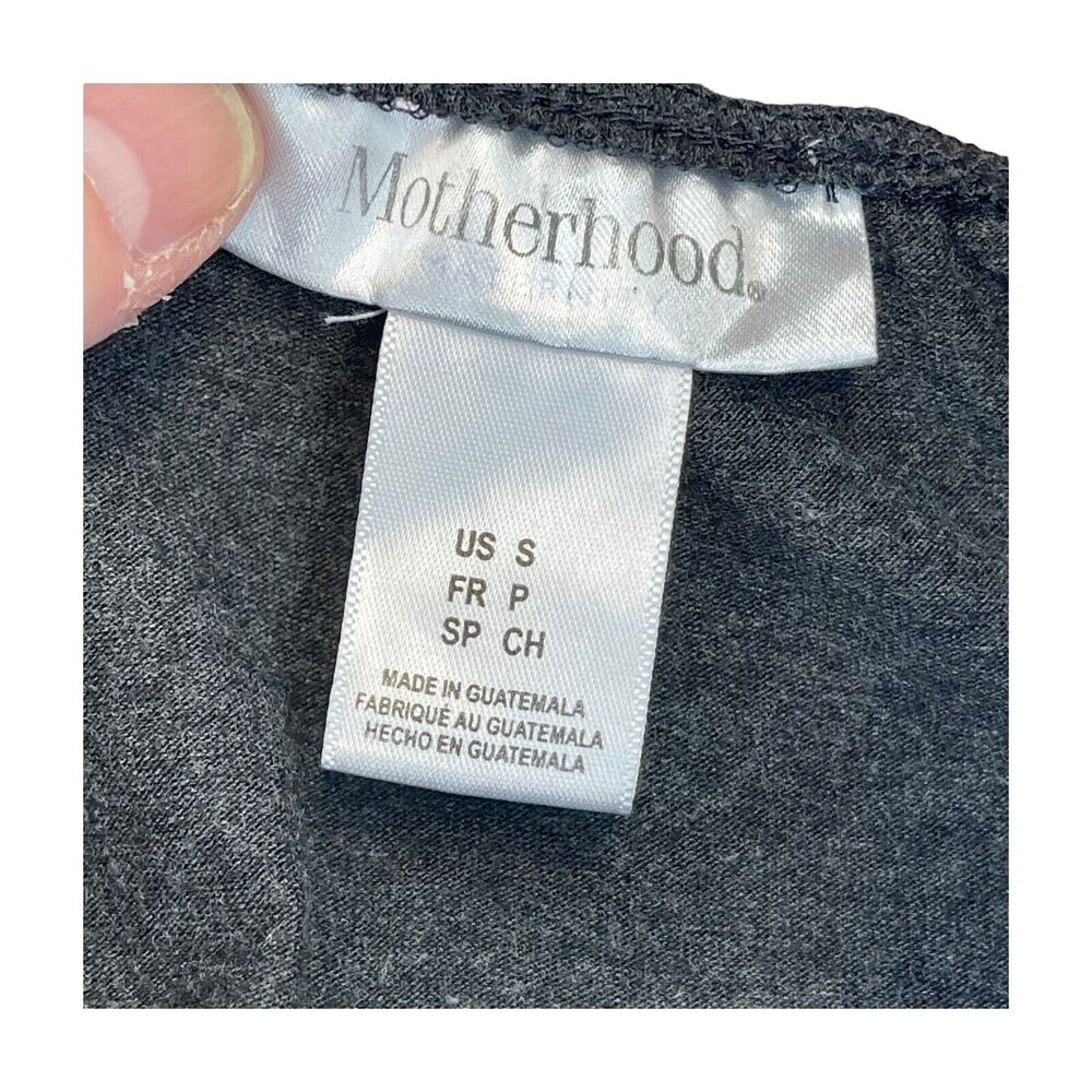 Motherhood Maternity Blouse Top Women's Small Gray Stretch V-Neck Short Sleeve - Picture 3 of 9